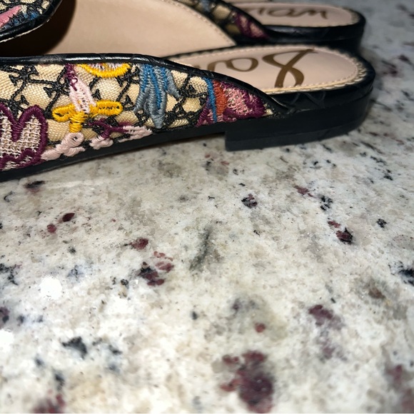 Sam Edelman Linnie Floral Embroidered Horsebit Slip On Loafers Size 7 - Picture 6 of 9